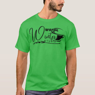 Warm Winter Wishes Citaat retro T-shirt