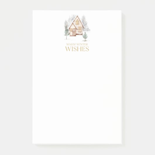 Warm Winter Wishes Cottage Post-it® Notes (Voorkant)