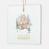 Warm Winter Wishes Cozy Cottage Keramisch Ornament (Links)
