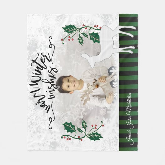 Warm Winter Wishes Fleece Deken (Voorkant)