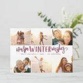Warm Winter Wishes | Fotocollage Feestdagenkaart (Staand voorkant)