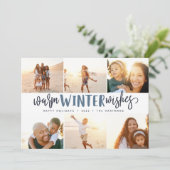 Warm Winter Wishes | Fotocollage Feestdagenkaart (Staand voorkant)