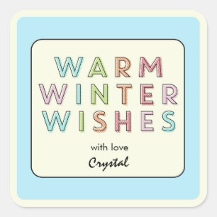 Warm Winter Wishes Holiday Gift Label Labels