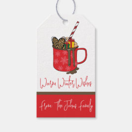 Warm Winter Wishes Hot Cocoa Holiday Thema Cadeaulabel