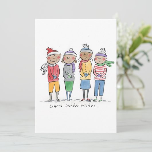 Warm Winter Wishes Kaart (Staand voorkant)