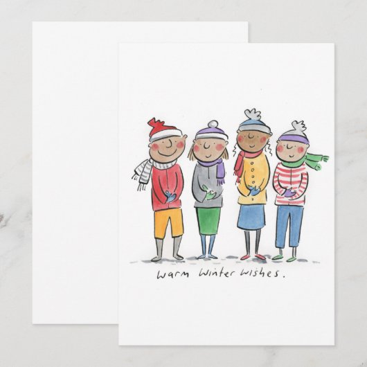 Warm Winter Wishes Kaart (Voorkant / Achterkant)