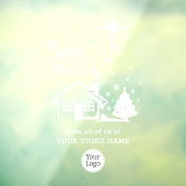 Warm Winter Wishes Kerst Logo Winkel Raamsticker (Vel 3)