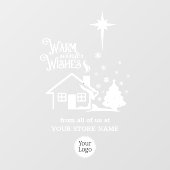Warm Winter Wishes Kerstlogo Winkel Raamsticker (Vel)