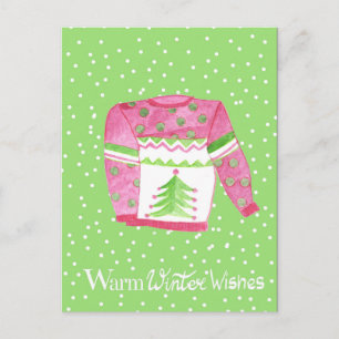 Warm Winter Wishes kerstSweater Briefkaart