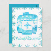 Warm Winter Wishes kerstSweater Briefkaart (Voorkant / Achterkant)