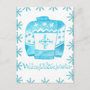 Warm Winter Wishes kerstSweater Briefkaart