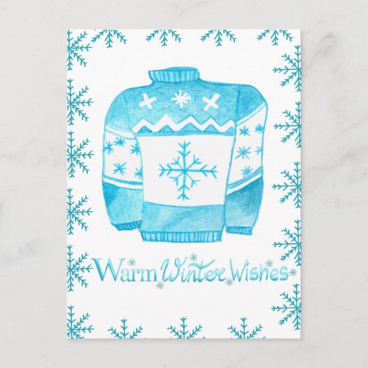 Warm Winter Wishes kerstSweater Briefkaart (Voorkant)