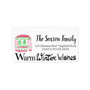 Warm Winter Wishes kerstSweater Etiket