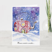 "Warm Winter Wishes" Notecard Kaart (Voorkant)
