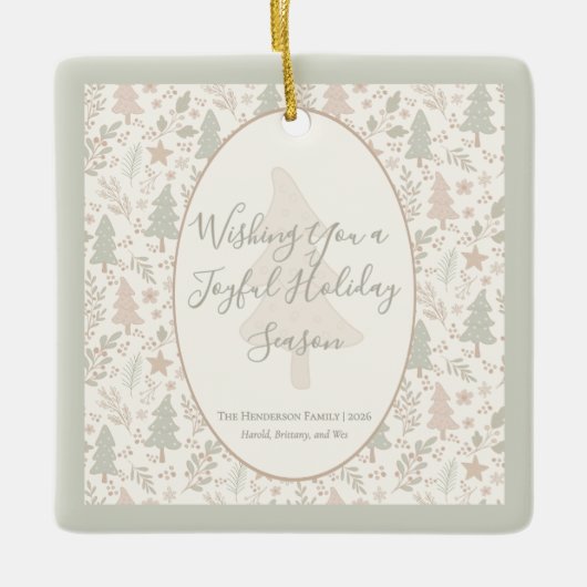 Warm Winter Wishes –Personalized Holiday Ornament (Voorkant)