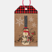 Warm Winter Wishes - Snowman Cadeaulabel (Voorkant)