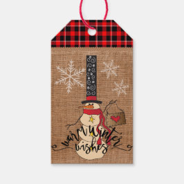Warm Winter Wishes - Snowman Cadeaulabel