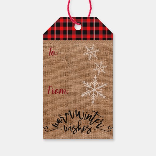 Warm Winter Wishes - Snowman Cadeaulabel (Achterkant)