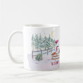 Warm Winter Wishes Snowman en Baby on Sled Koffiemok (Links)