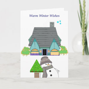 Warm Winter Wishes - Snowman Feestdagen Kaart