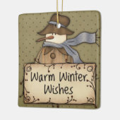 Warm Winter Wishes Snowman Keramisch Ornament (Links)