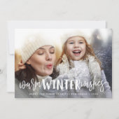 Warm Winter Wishes | Vakantieknopkaart Feestdagenkaart (Voorkant)