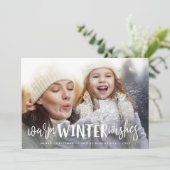 Warm Winter Wishes | Vakantieknopkaart Feestdagenkaart (Staand voorkant)