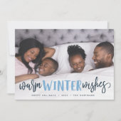Warm Winter Wishes | Vakantieknopkaart Feestdagenkaart (Voorkant)