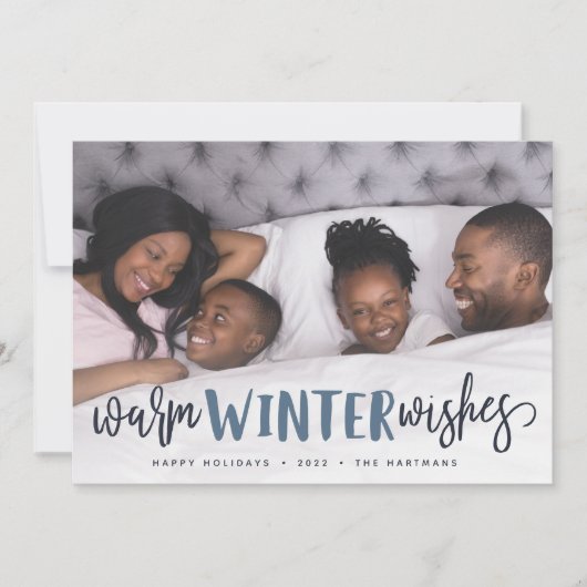 Warm Winter Wishes | Volledige foto Feestdagenkaart (Voorkant)