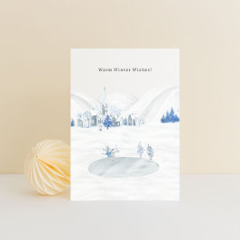 Warm Winter Wishes Winter Village Cute Mice Briefkaart