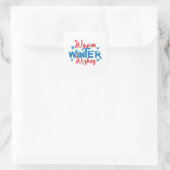 Warm winterwensen vierkante sticker (Tas)
