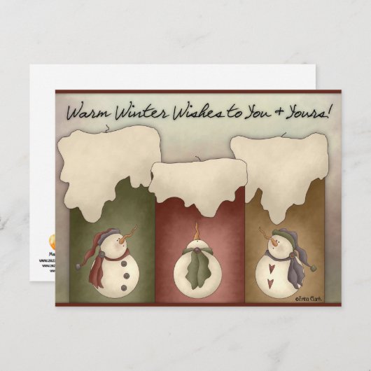 Warm winterwensen voor u en uw vakantie Briefkaart (Voorkant / Achterkant)