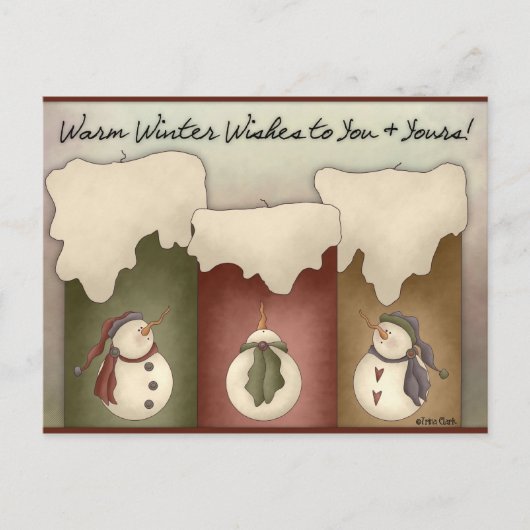 Warm winterwensen voor u en uw vakantie Briefkaart (Voorkant)