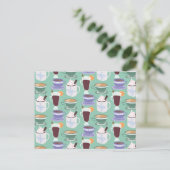 Warm Wintery Drinken Print Briefkaart (Staand voorkant)