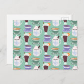 Warm Wintery Drinken Print Briefkaart (Voorkant / Achterkant)