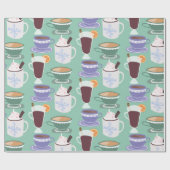 Warm Wintery Drinken Print Cadeaupapier (Vlak)
