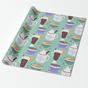 Warm Wintery Drinken Print Cadeaupapier