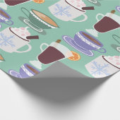Warm Wintery Drinken Print Cadeaupapier (Hoek)