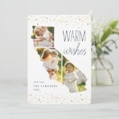 Warm Wish | California Holiday Photo Card Feestdagenkaart (Staand voorkant)