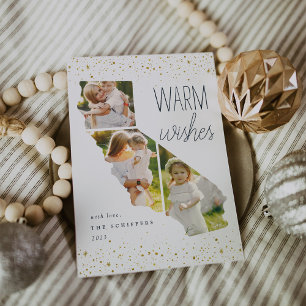 Warm Wish   California Holiday Photo Card Feestdagenkaart