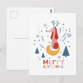  Warm wish Cute Dog Postcard in Christmas Briefkaart (Voorkant / Achterkant)