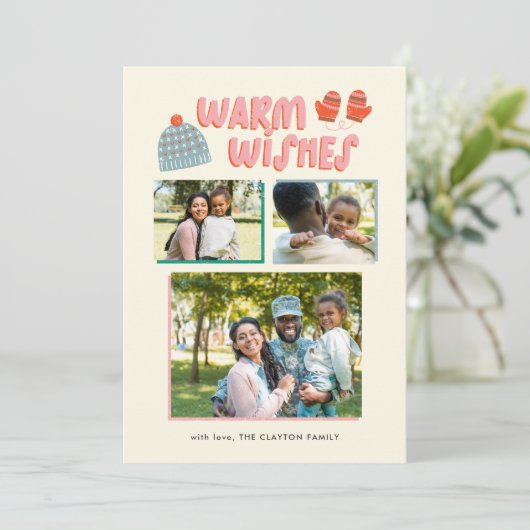 Warm Wish Feestdagenkaart (Staand voorkant)