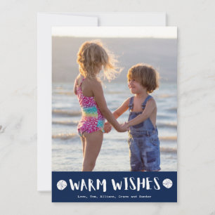 Warm Wish Florida Beach Family met Kerstmis Feestdagenkaart