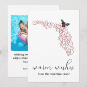Warm Wish | Florida Holiday-fotokerstkaart Bedankkaart (Voorkant / Achterkant)