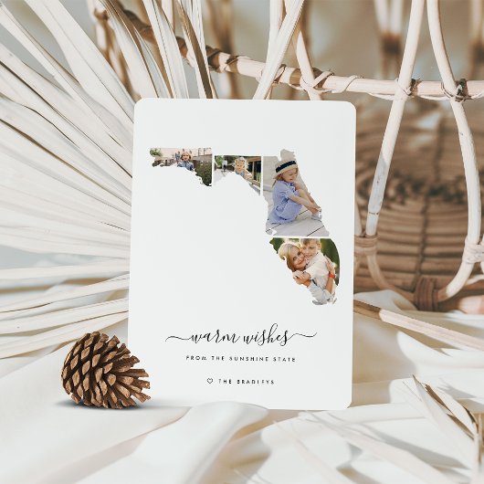 Warm Wish | Florida Holiday Photo Collage Kaart