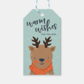 Warm Wish | Gepersonaliseerd kerstrenrendiertje Cadeaulabel (Voorkant)