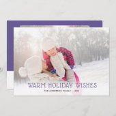 Warm Wish | Ultra Violet 2 FotoKerstmis Feestdagenkaart (Voorkant / Achterkant)