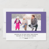 Warm Wish | Ultra Violet 2 FotoKerstmis Feestdagenkaart (Achterkant)