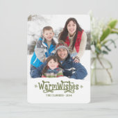 Warm Wish | Vakantieknopkaart Feestdagenkaart (Staand voorkant)