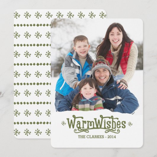 Warm Wish | Vakantieknopkaart Feestdagenkaart (Voorkant / Achterkant)